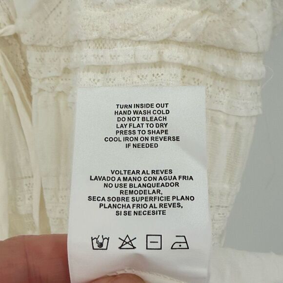 A Collective Story Tiered Button Front Maxi Dress Women Large White Whimsical - Picture 10 of 11